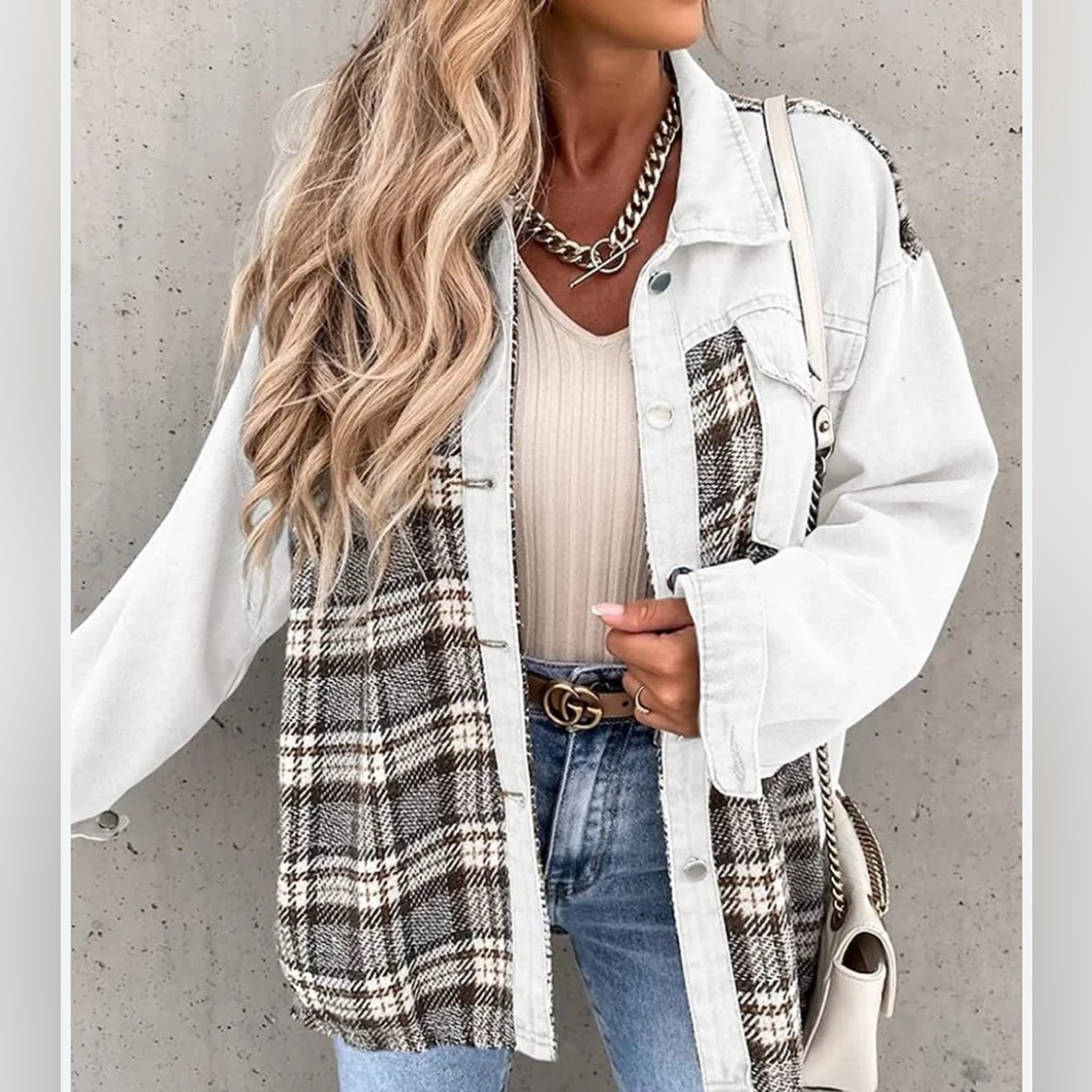 NWT - BTFBM Jean Shacket 100% Cotton Flannel Size S